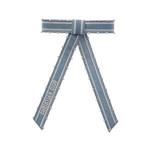 Dior Twist Embroidered Hair Bow, Blue